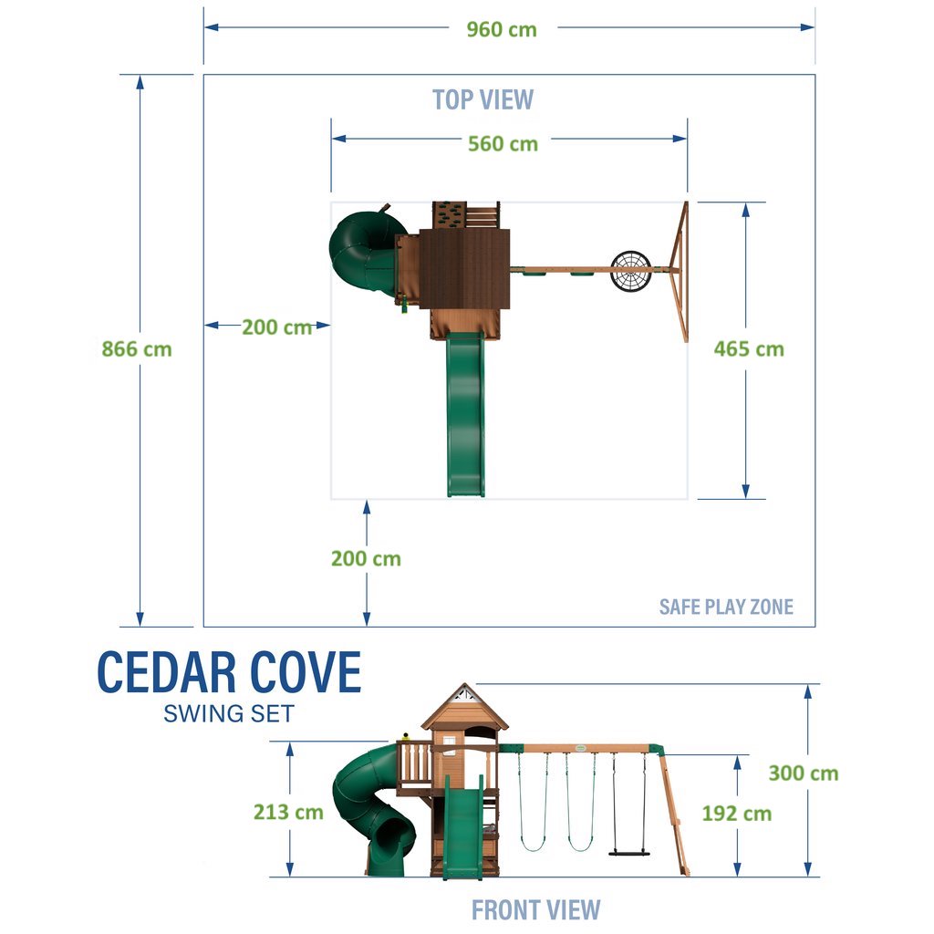 drewniany zestaw huśtawkowy Cedar Cove